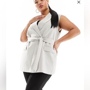 ASOS Design Curve Sleeveless grey Belted Vest sz. 16